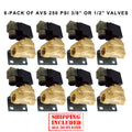 8-PACK OF AVS 250 PSI 3/8" OR 1/2" VALVE WITH MOUNTING BRACKETS