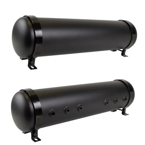 AVS 5-GALLON 6-PORT ALUMINUM M.P.M. AIR TANK W/HIDDEN PORTS - BLACK